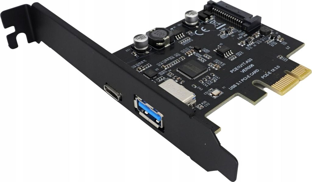 Adaptér pro počítač PCI PCIe 1X na USB A + C 3.1 Gen2 10 Obrázek produktu 
