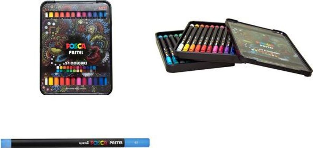 POSCA Wachsmalstift PASTEL KPA100, 24er Metalletui Produktbild 