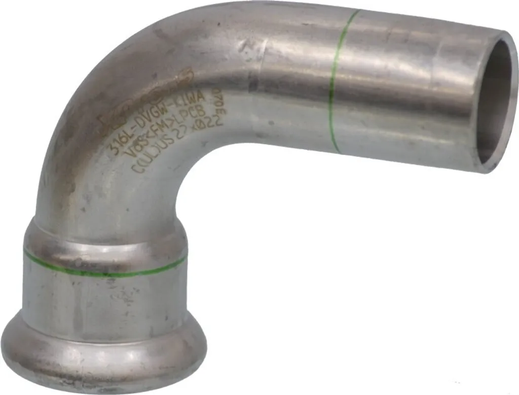 Raccord coudé 90° en inox 42mm VSH XPress R2711 pour tube de chauffage