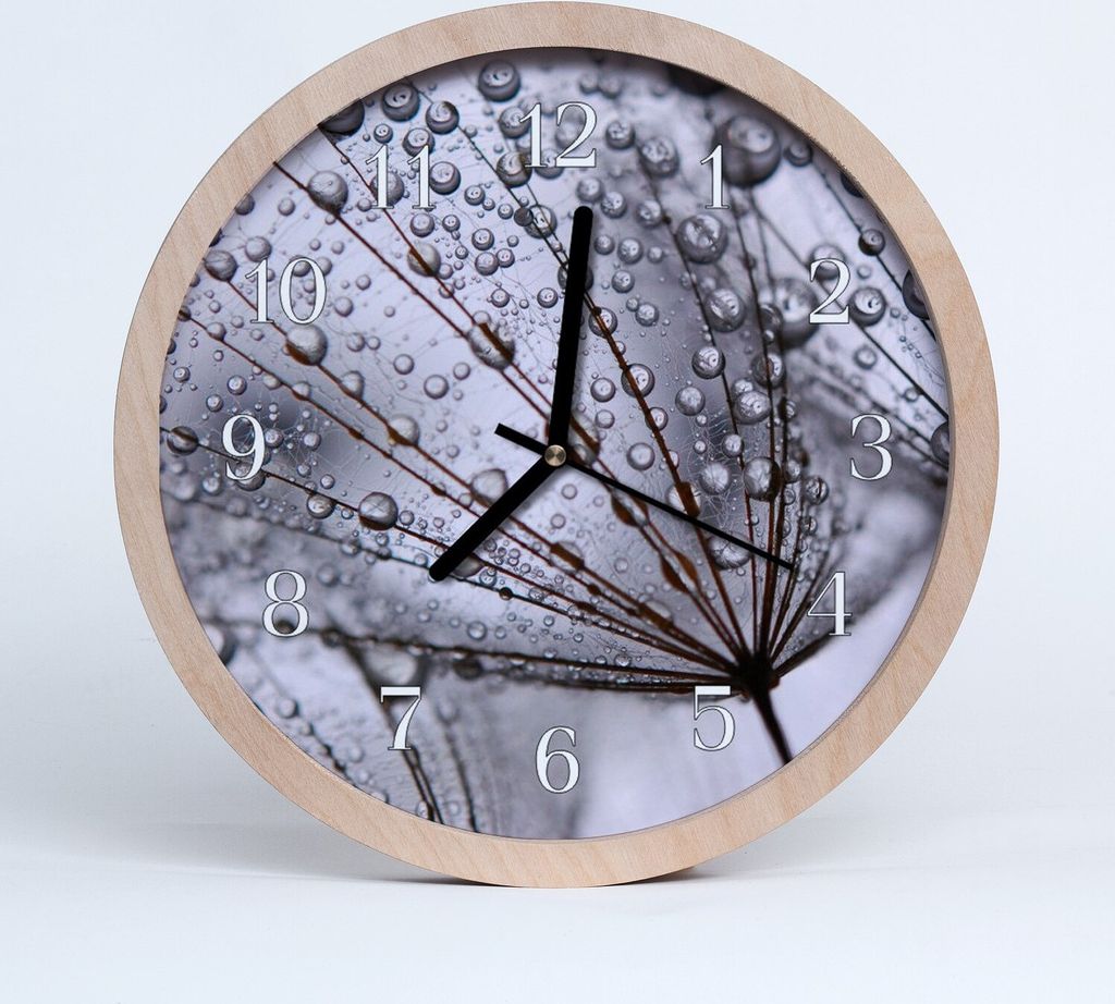 Holzuhr 20fi cm wanduhr - Löwenzahn-Blumen