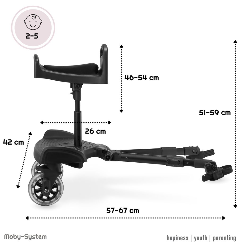Moby-System BUGGY2GO Prodloužený kočárek s nastavitelným Obrázek produktu 5