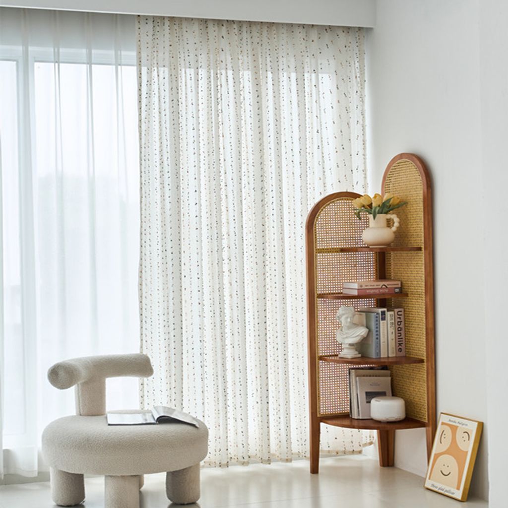2er Set Gardine Vorhang Halbtransparent Produktbild 
