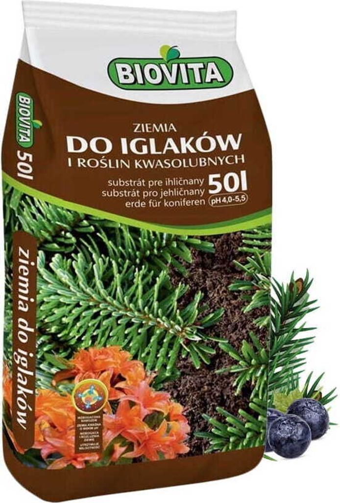 Erde für Koniferen und säureliebende Pflanzen Biovita 50l Produktbild 1