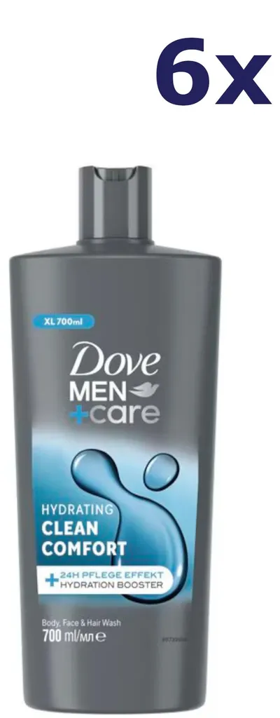 Pack 6 gels douche Dove Men 700ml hydratants pour une propreté optimale