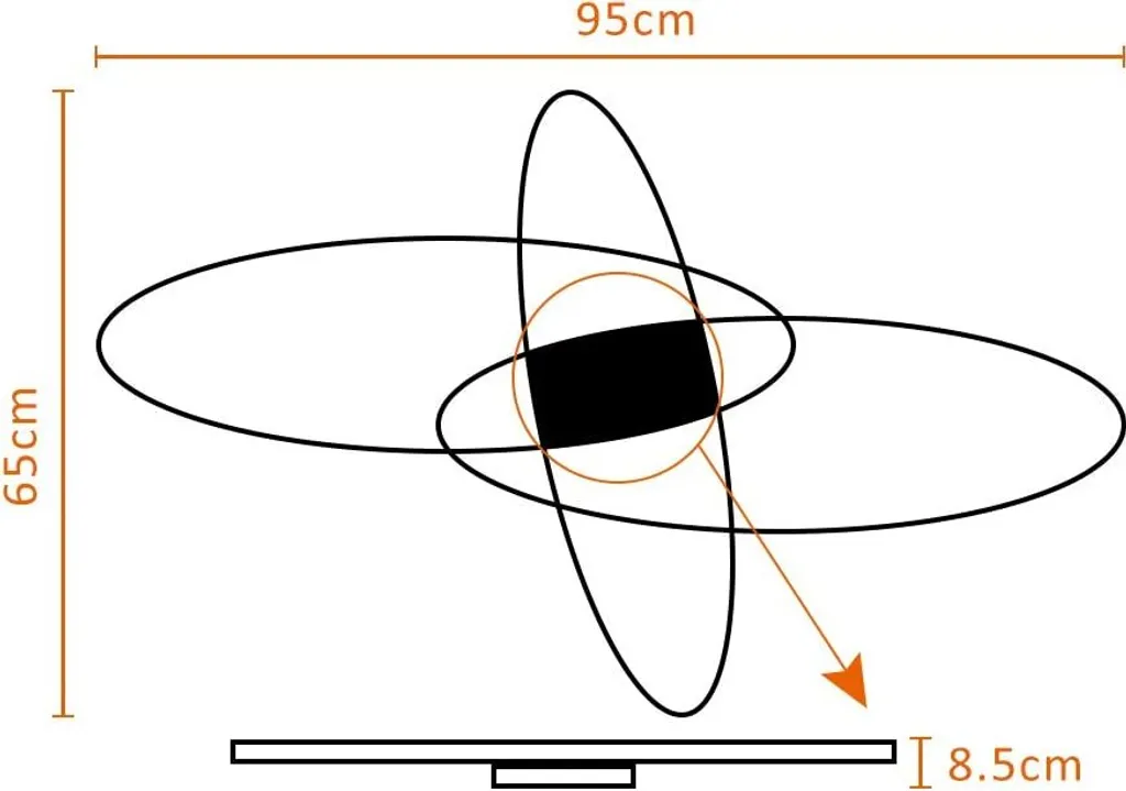 Plafonnier LED 75W à Intensité Variable avec Télécommande sans Fil