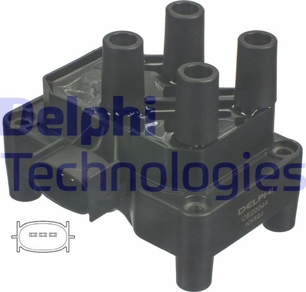 DELPHI CE20044-12B1 Zündspule OE 1053904 kompatibel mit V50, S40, Tribute, 2, Transit, Tourneo, KA, Puma, Mondeo, Maverick, Galaxy, Fusion, Focus,...