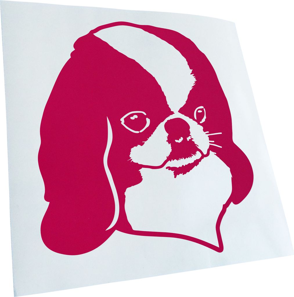 Kiwistar - Autoaufkleber - Japanese chin Hund - Pink - 40x36cm - Aufkleber für Auto, Laptop, Fahrrad, LKW, Motorrad mehrfarbig JDM Decal Racing