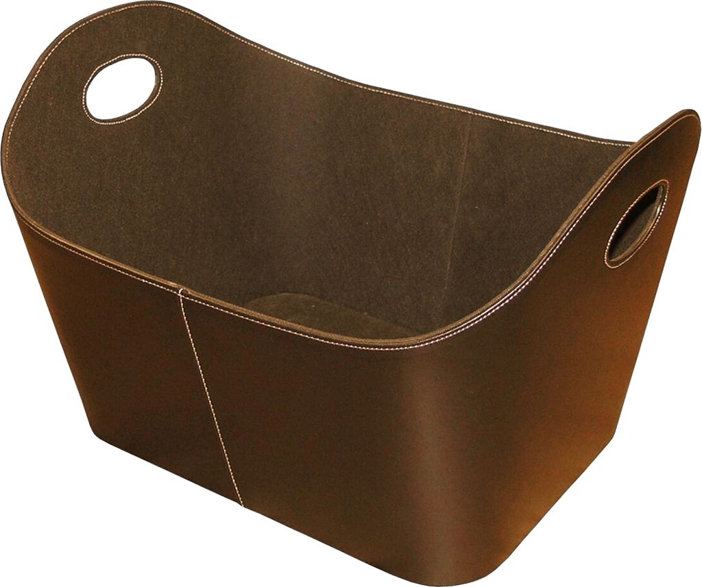 Velký koš na dřevo Imitace kůže 35 x 40 x 55 cm - hnědý Obrázek produktu 