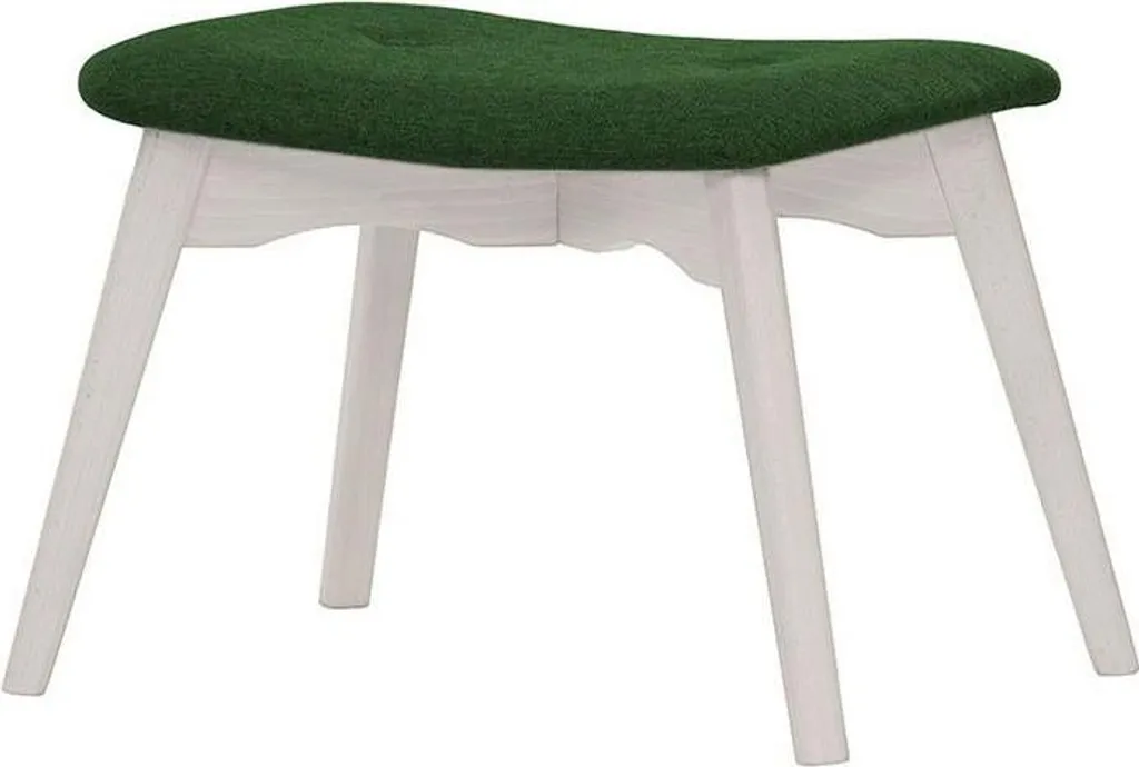 Repose-pied confortable Ducan en tissu blanc haute densité