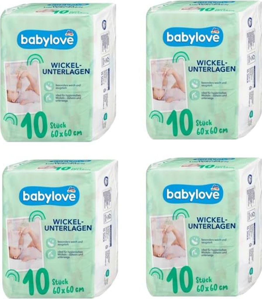Babylove Wickelunterlagen Sparset 4 x 10 Stück