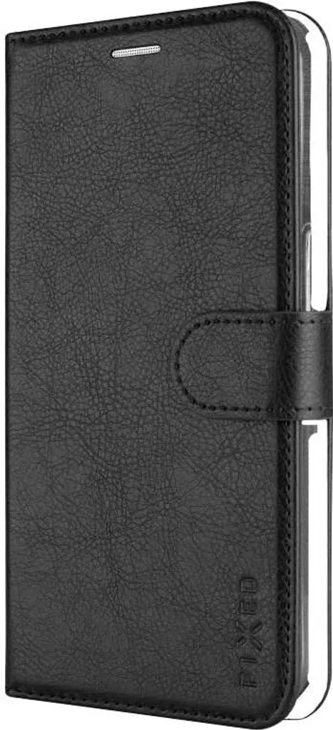 Custodia a Libro FIXED Opus iPhone 16e | Portafoglio e Cover Nera 2-in-1