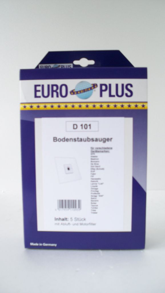 10 Staubsaugerbeutel Filtertüten für Euro-Plus D 101