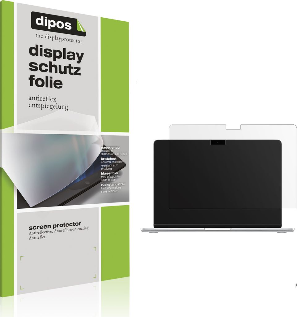 2x Schutzfolie für Apple MacBook Air 15 Zoll M4 2025 matt Displayschutzfolie Folie Display Schutz dipos