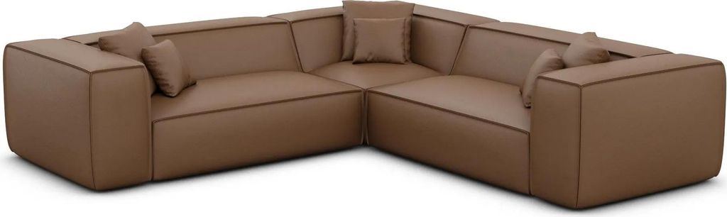 Kunstleder Ecksofa Arelia Braun