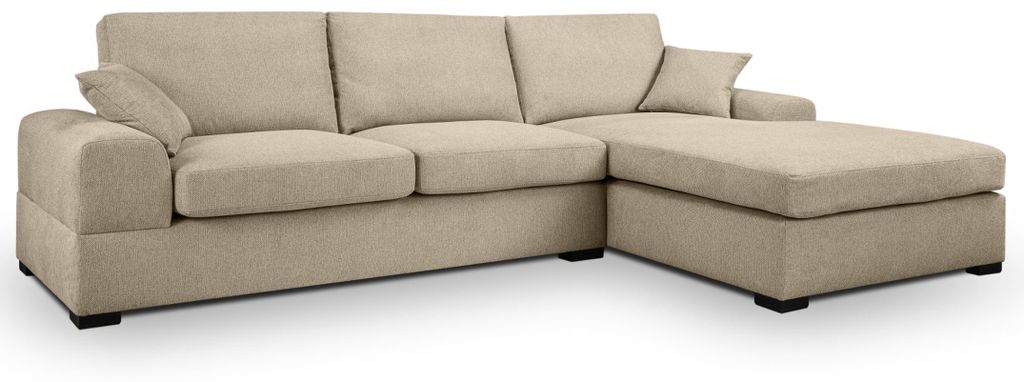 Sofa "Novana" in beige Strukturstoff Ecksofa 5-Sitzer 308 x 186 cm