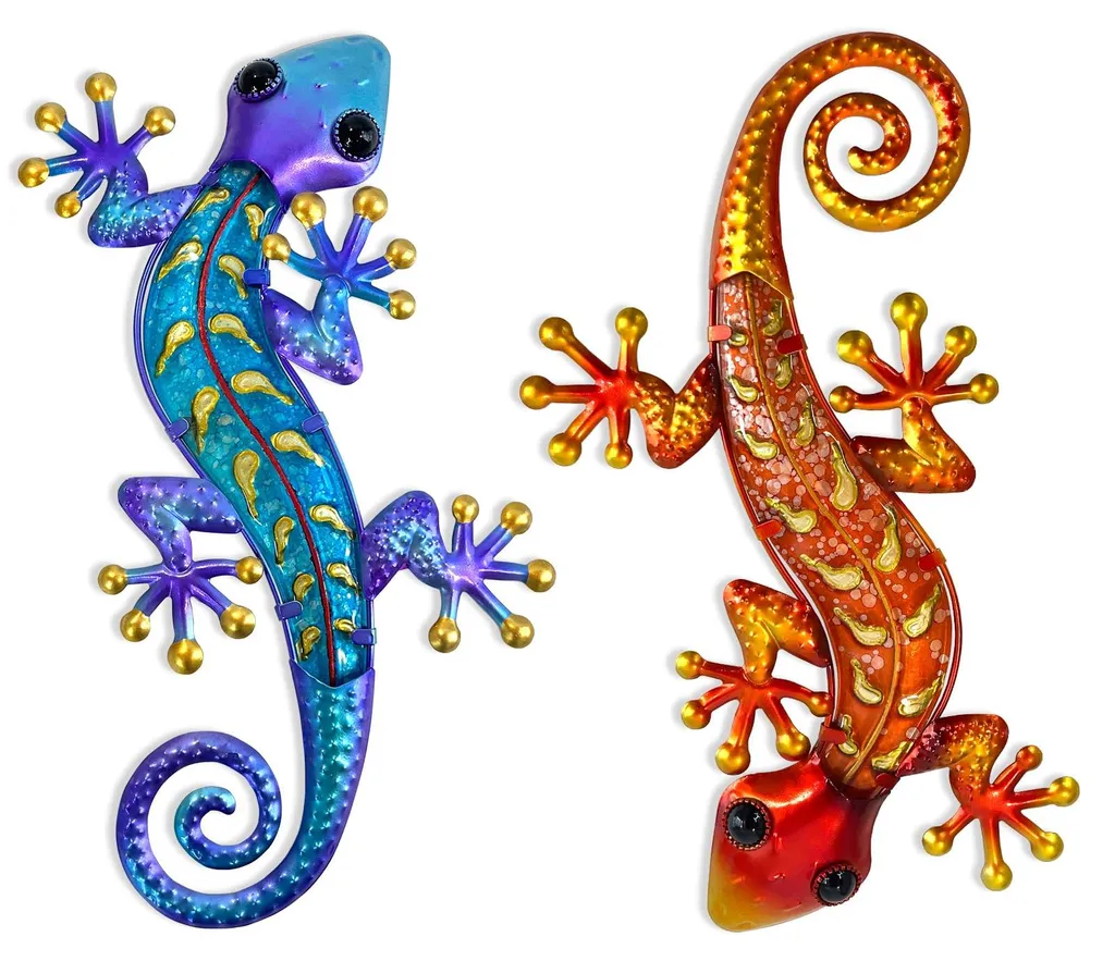 Statue Murale Lézard en Métal pour Décoration de Jardin et Clôture