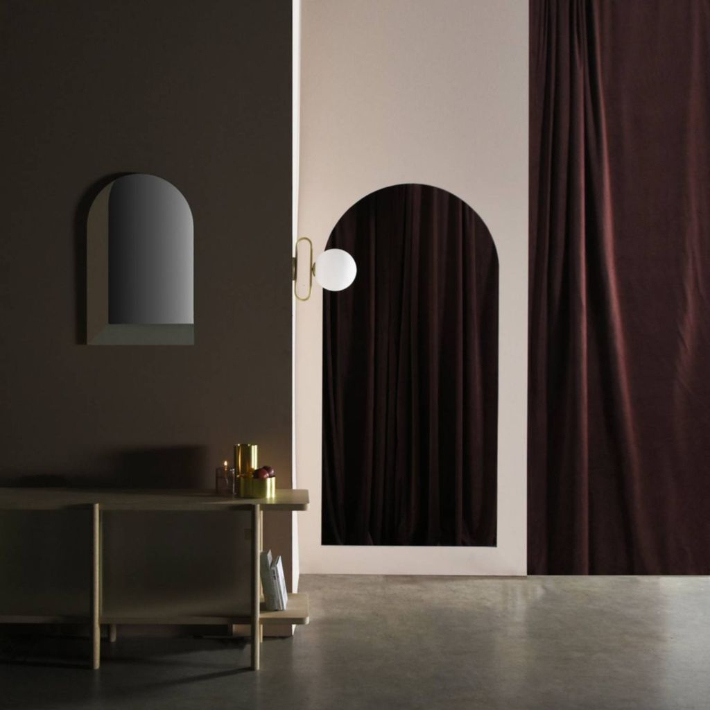 GOLD&CHROME Halbovaler Rahmenloser Wandspiegel aus Kristall Produktbild 4