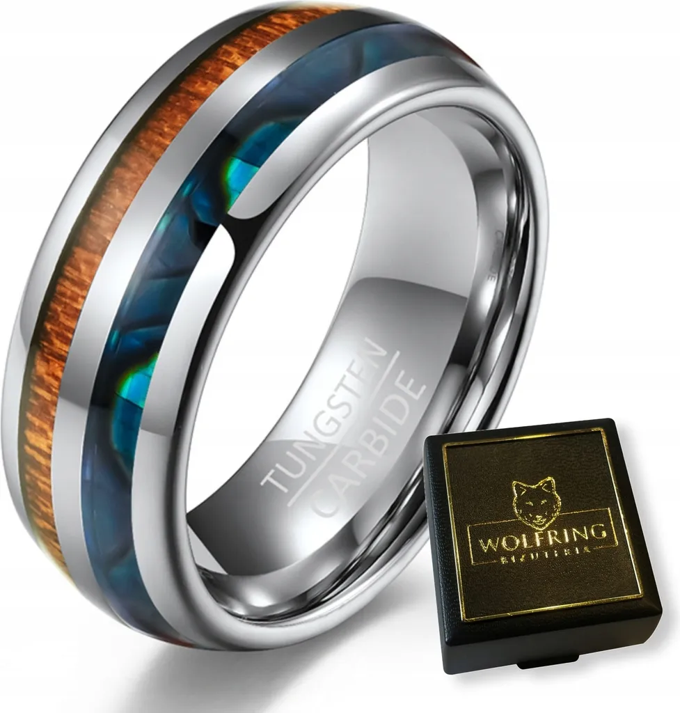 WOLFRING Anello Tungsteno EU19 US09 - Fede Maschile Antigraffio