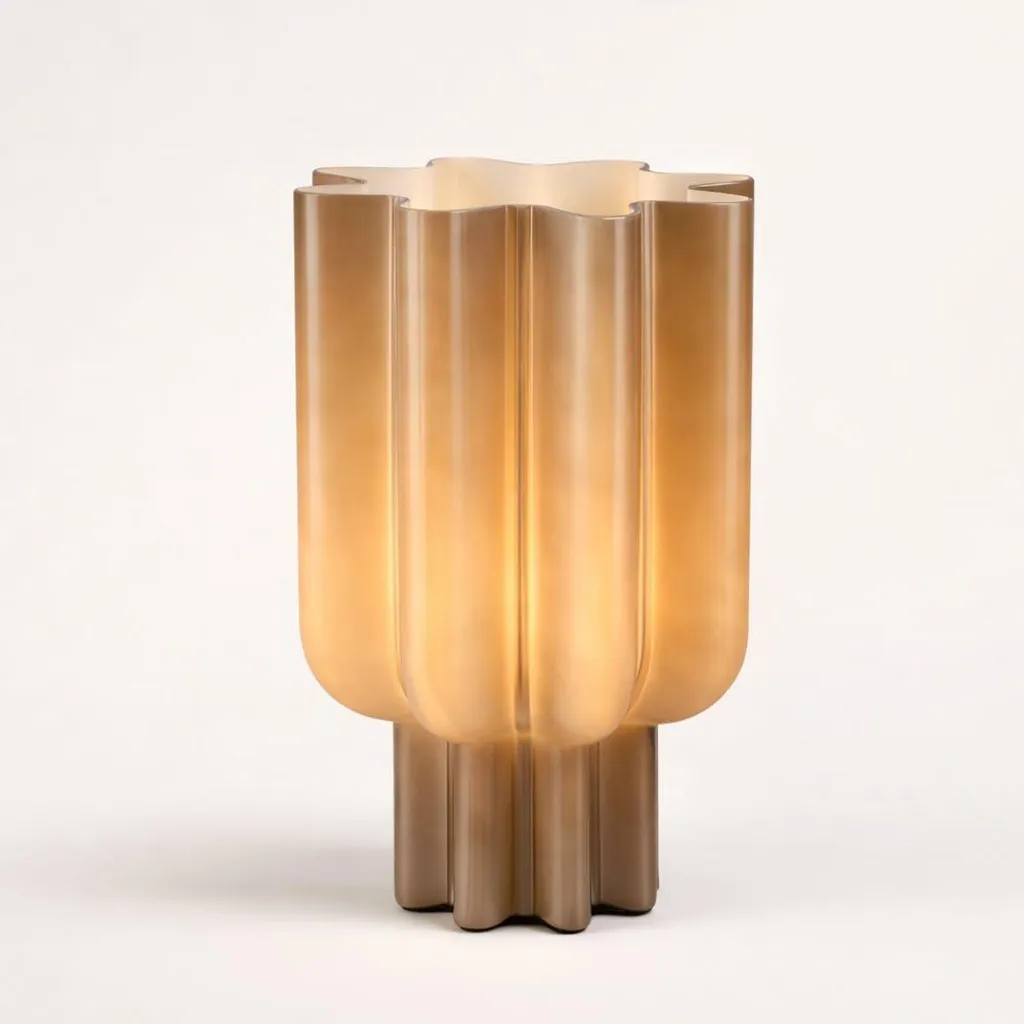 Lampe à Poser en Verre Plissé Gessari LUSENZ Design Chic E27 25W