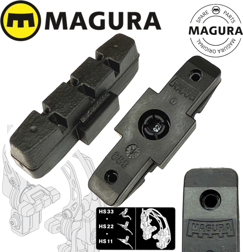 Magura Bremsbeläge für unbeschichtet Felgen Hs11 HS22 HS33 Evo Standard Schwarz (1 Paar)