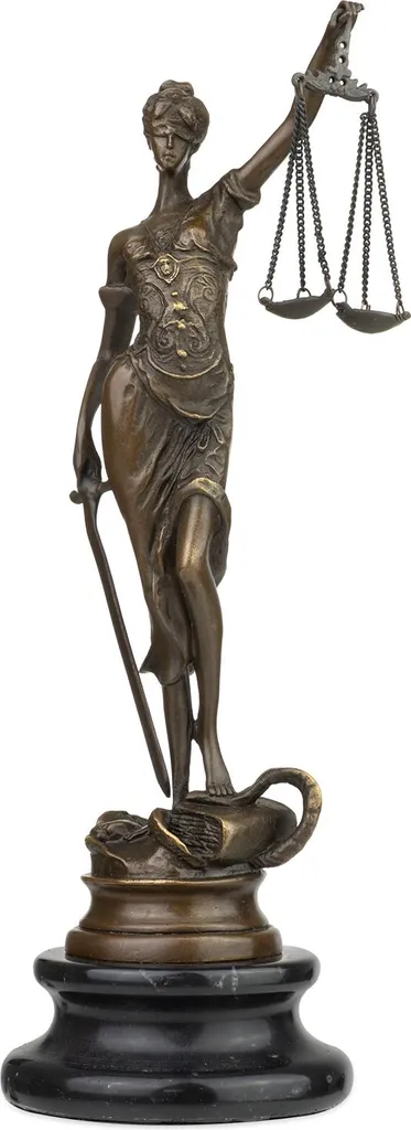 Statue Justice en Bronze avec Socle Marbre - Finition Artisanale