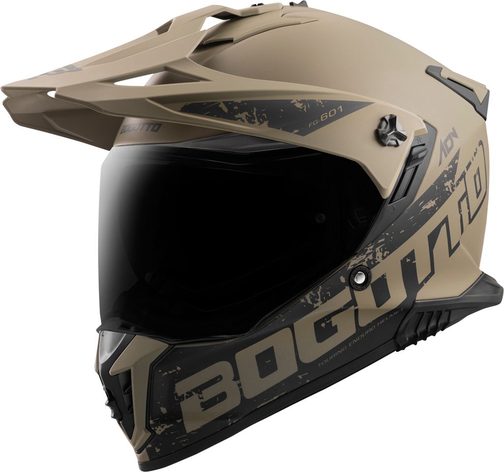 Bogotto FG-601 Duo Fiberglas Enduro Helm, braun matt, XS
