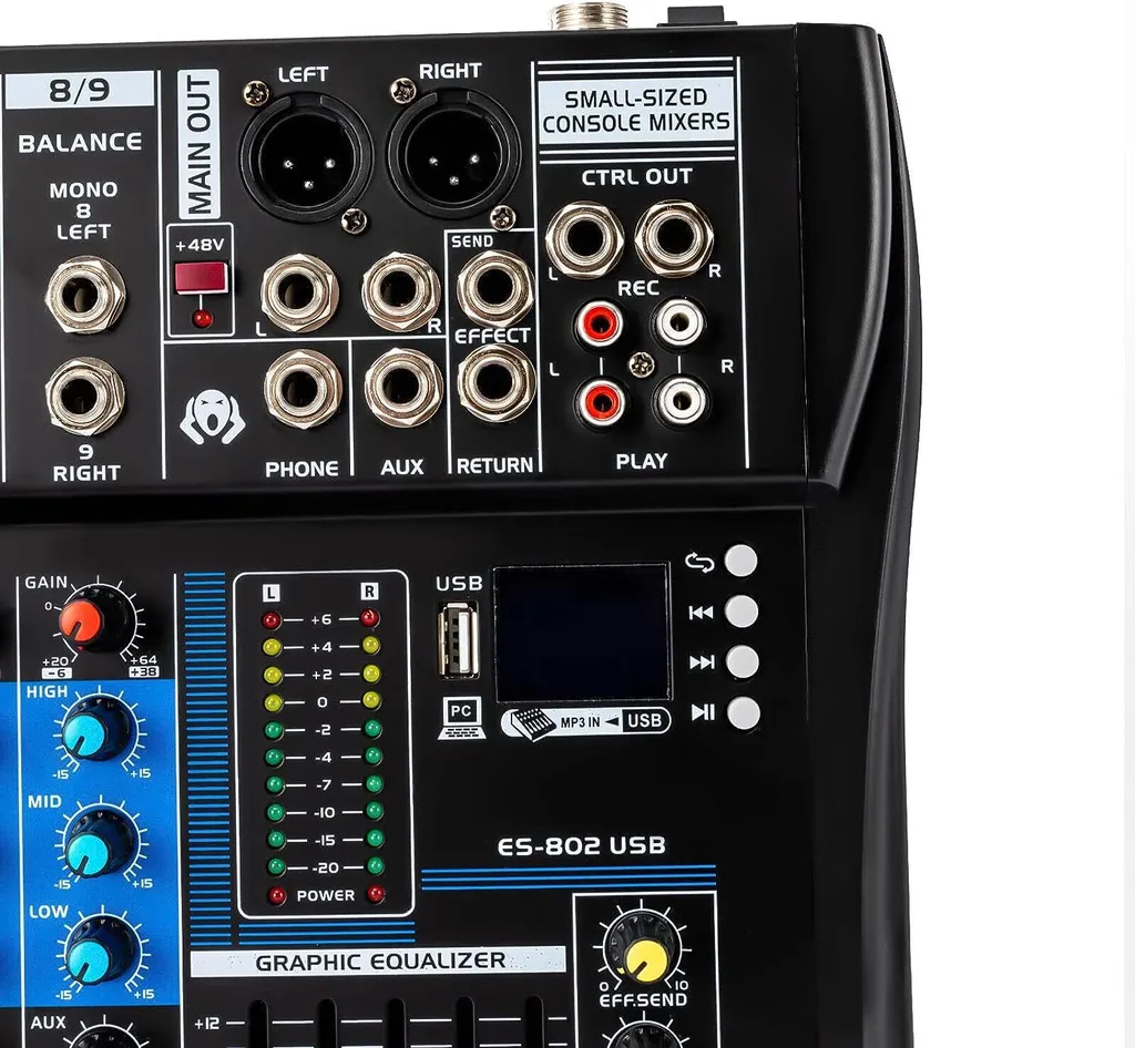 Table de mixage 8 canaux USB avec multi-effets pour console live pro - 10