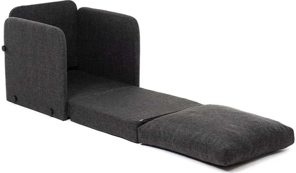 Canapé-lit compact Saga Single : solution gain de place en métal gris - 5