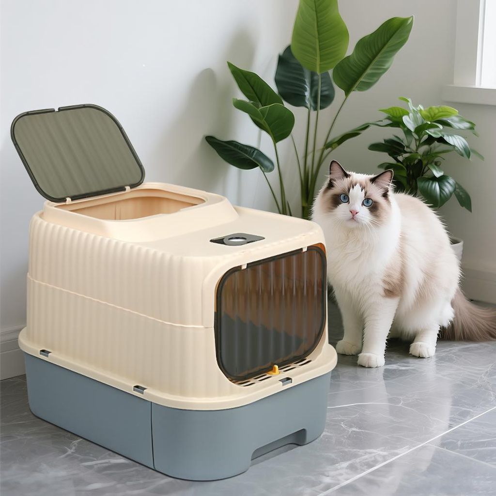 Katzentoilette mit Deckel Katzenklo modernes Design Produktbild 