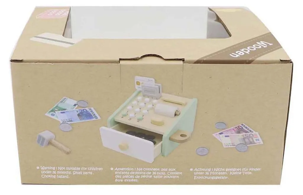Caisse enregistreuse en bois avec accessoires : Jouet éducatif et durable - 3