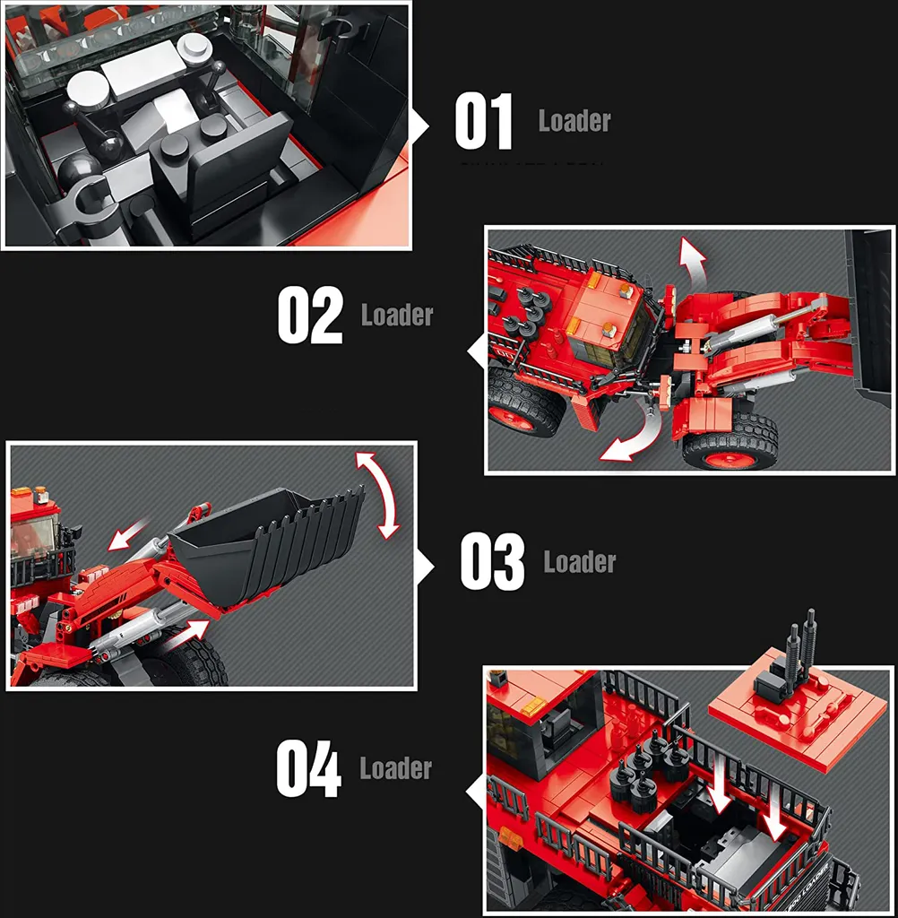 Reobrix 22010 Bulldozer Loader Technic Moc - Set de construction 1876 pcs