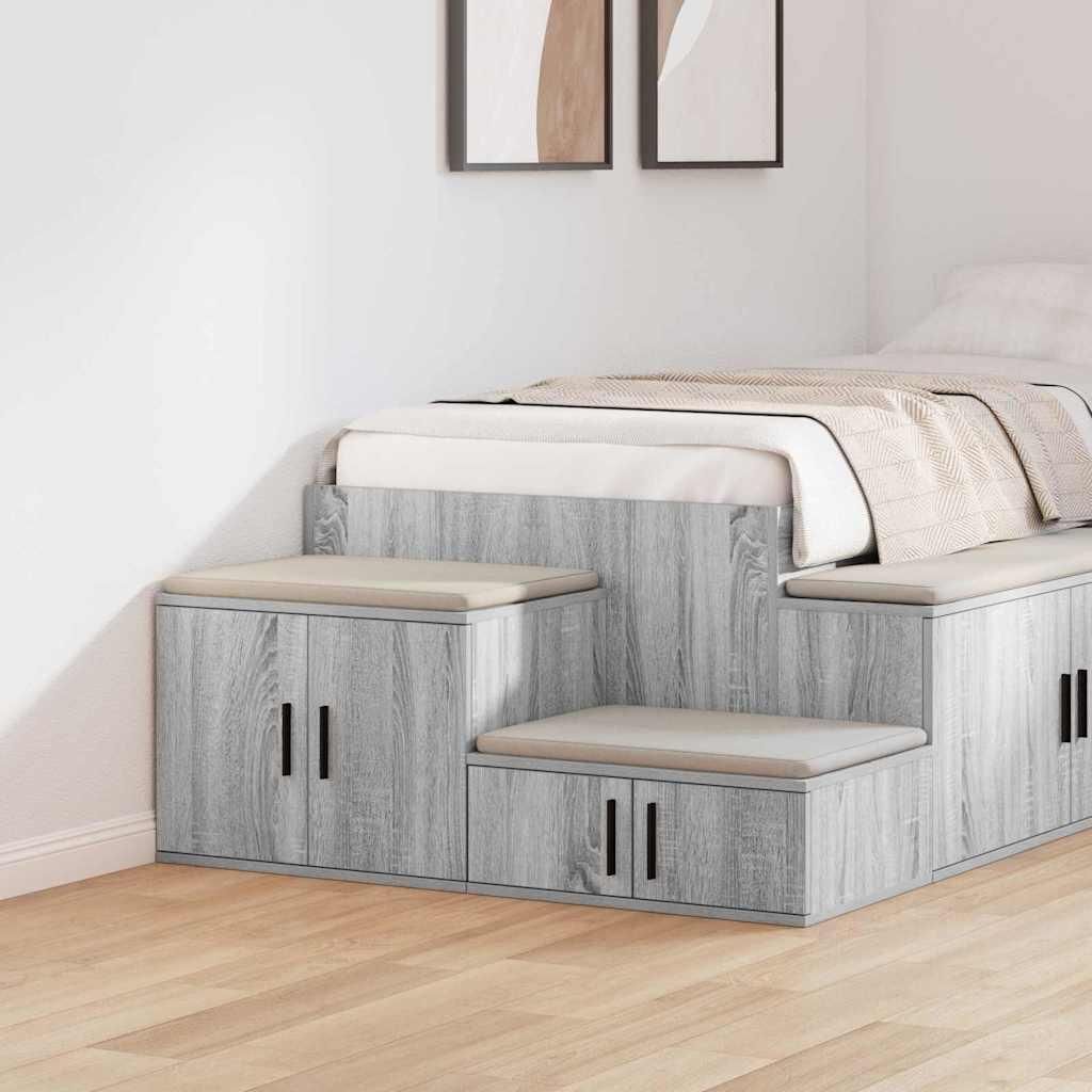 Maison Exclusive - Aufbewahrungsschrank 2 pcs Graues Sonoma 103 x 41 x 40 cm