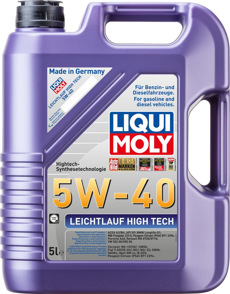 LIQUI MOLY Motoröl Leichtlauf High Tech 5W-40 5L & 1L | 6 Liter Motoröl Set