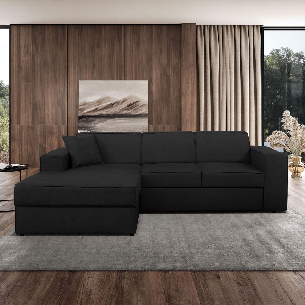Ecksofa mit Schlaffunktion PEDRO L, Stoff: Velo637, Ottomane: links