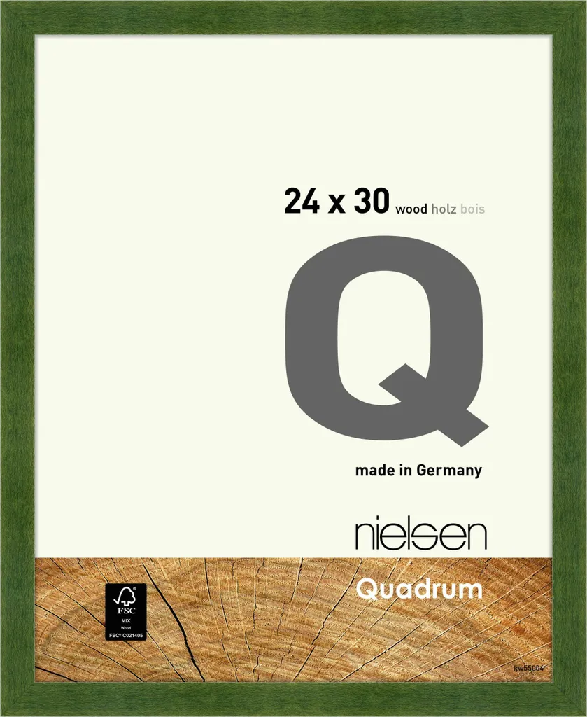 Nielsen Quadrum Verde 24x30 | Cornice Legno Pregiato per Foto e Arte