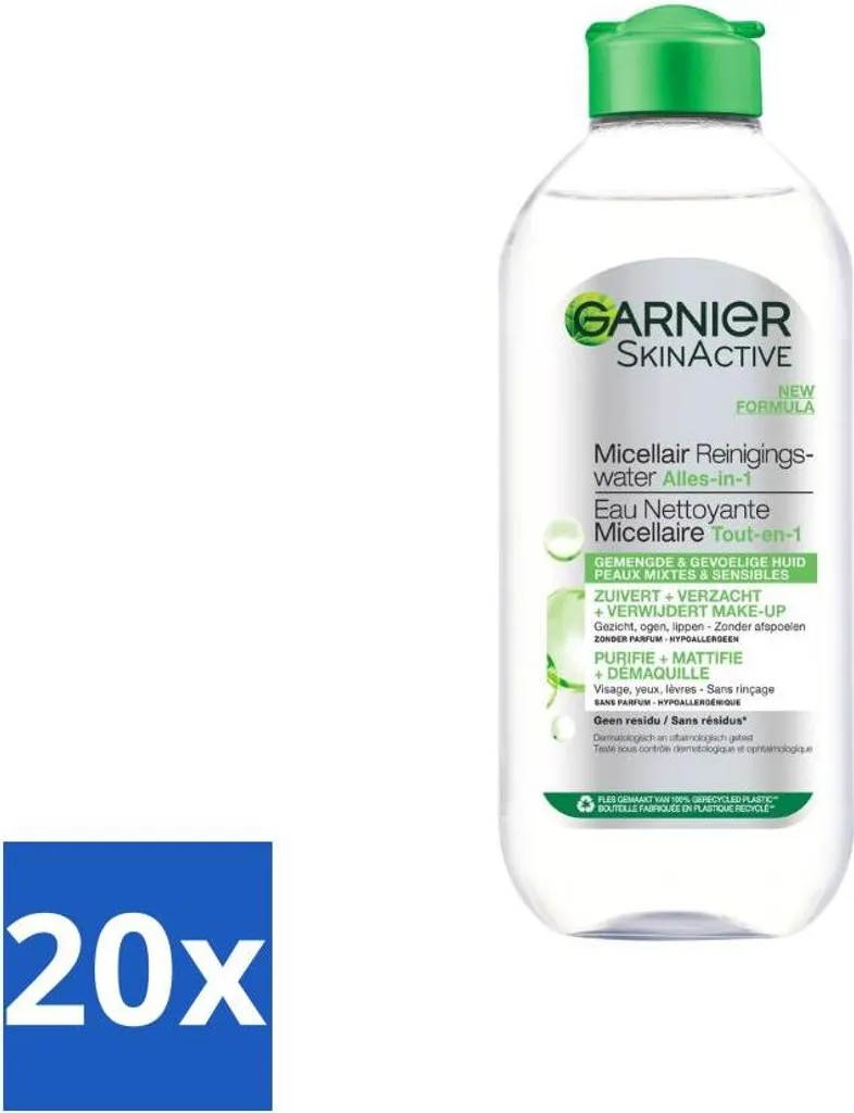 Stock 20x Garnier Acqua Micellare Pelle Grassa 400ml - Offerta Shock