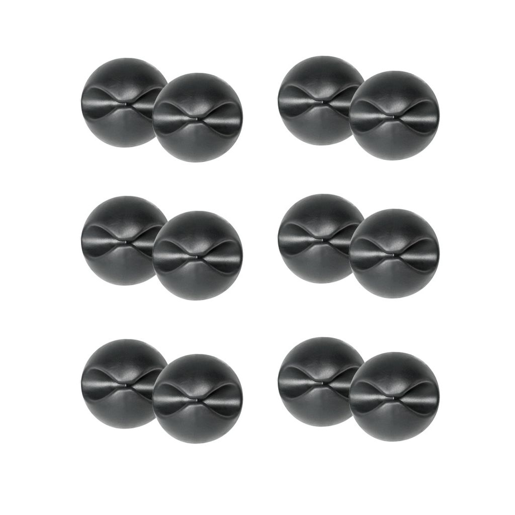 12x ARLI Kabelhalter schwarz selbstklebend