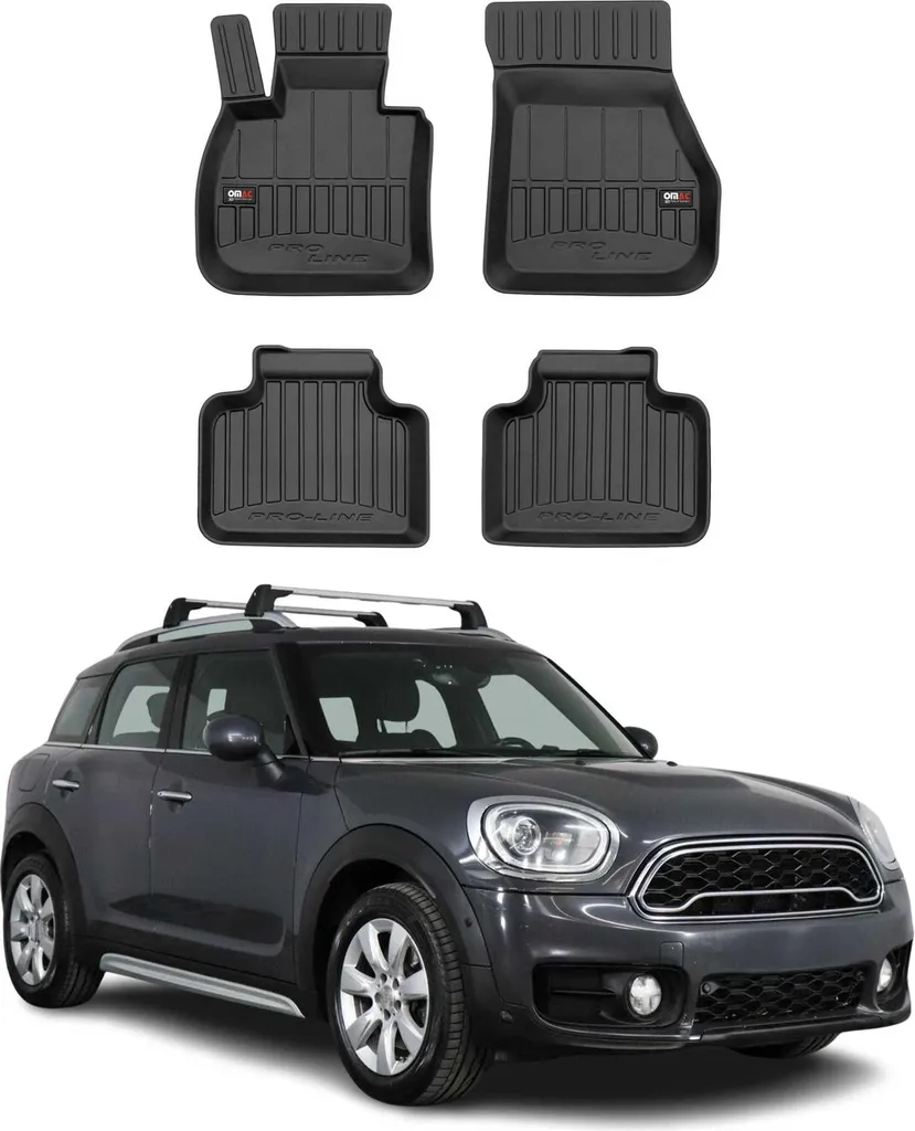2017-2024 Mini Countryman F60 Tappetini TPE Nero 4 pz