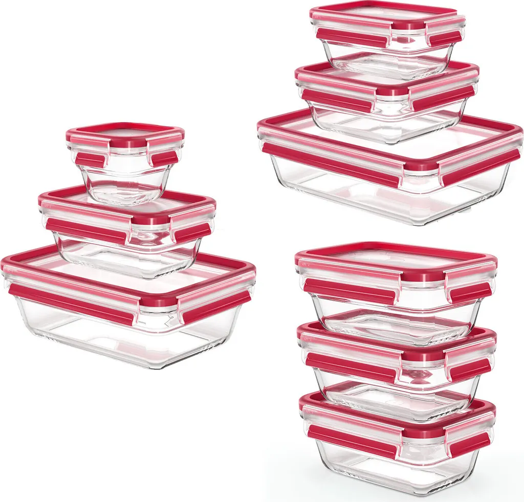 Récipients Alimentaires Rectangulaires EMSA Clip & Close Set de 3