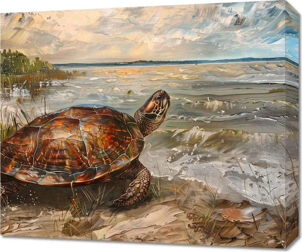 Habillez vos Murs Vides avec l'Image Tortue Côtière Format 60 x 50 cm