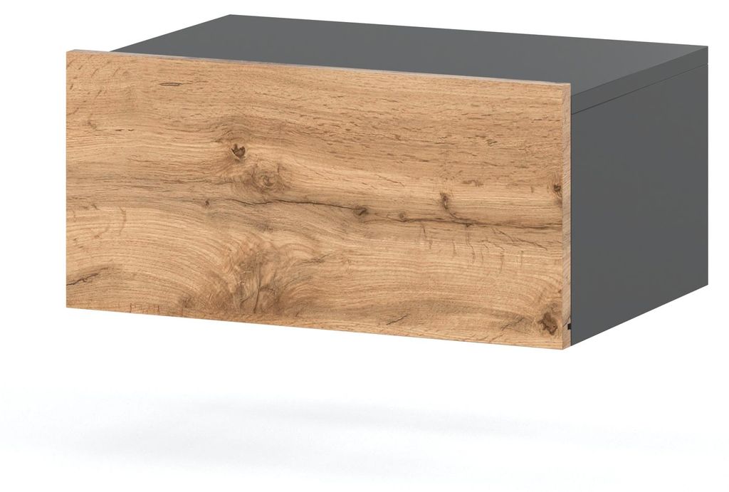Nástenný nočný stolík 45 CM matná sivá / dub Wotan Obrázok produktu 