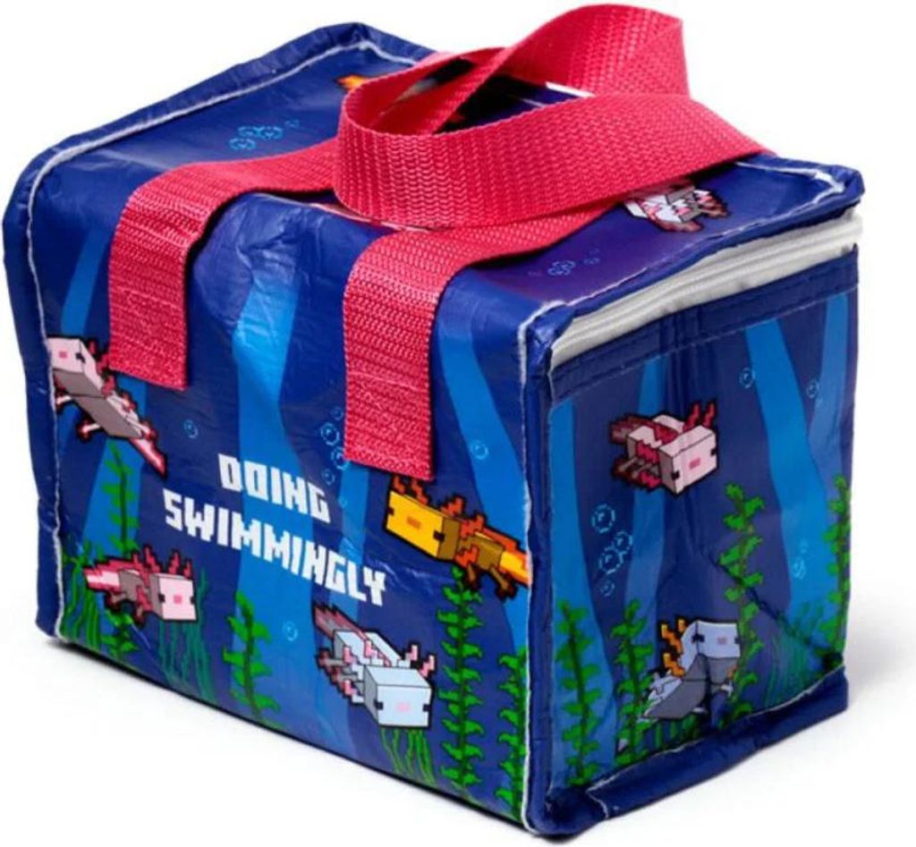 Minecraft Creeper Kühltasche Lunchtasche Isotasche 14x14x21 cm – Blau