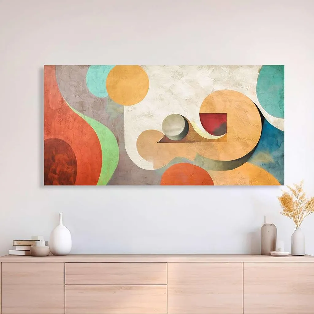Tableau abstrait Amazonas par Peter Winkel - Toile moderne 70 x 35 cm