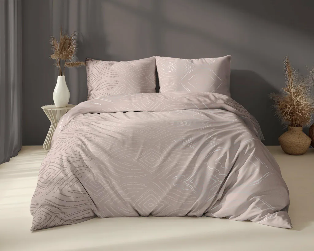 Housse de couette 140x200 zippée satin beige : fini la couette qui glisse
