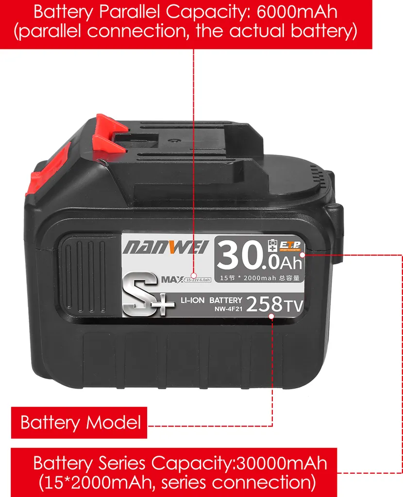 Perceuse sans fil pour travaux lourds et rénovation avec 2 batteries