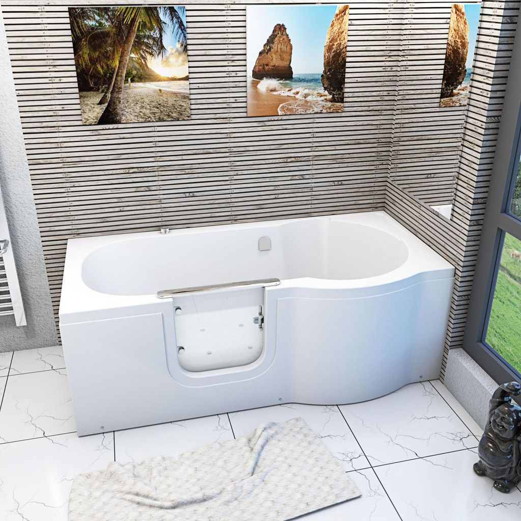 Seniorenwanne mit Tür Whirlpool S12-AIR-L Badewanne 170x85cm