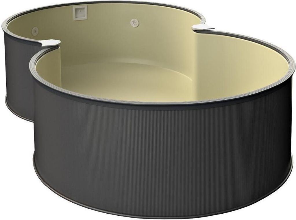 mediPOOL Achtform-Pool-Set exklusiv Anthrazit 6,50 x 4,20 x Produktbild 