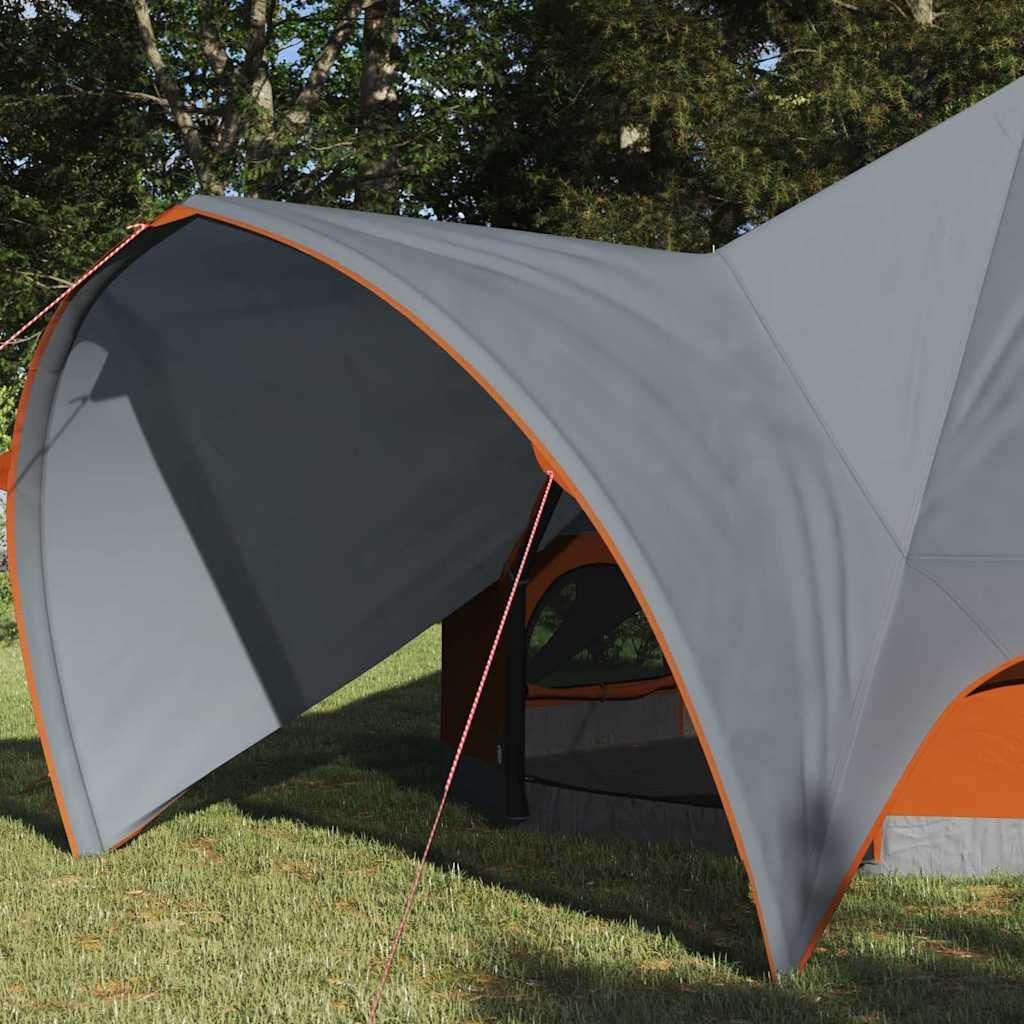 (Robust Möbel) Teepee Zelt mit Dach Grau und Orange 600 x 600 x 347cm - CL637063 - Campingzelte