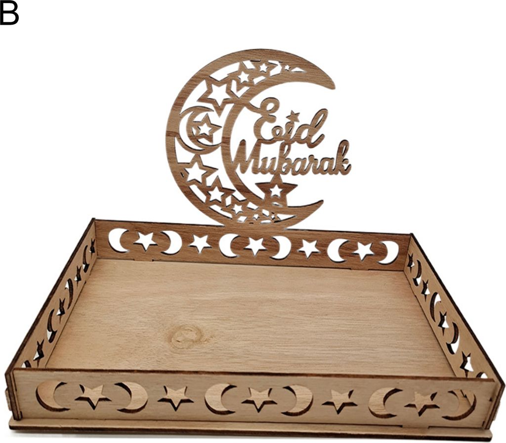 Schmuckschale unbemaltem Mond Design Holz Tisch Mittelstücke Schmuckstoffe Hochzeitsdekoration-B