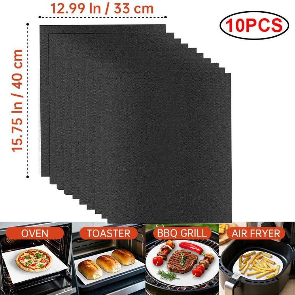 sada 10 grilovacích rohoží z teflónu s nepriľnavým povrchom Obrázok produktu 